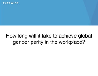 How long will it take to achieve global
gender parity in the workplace?
 