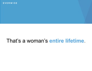 That’s a woman’s entire lifetime.
 