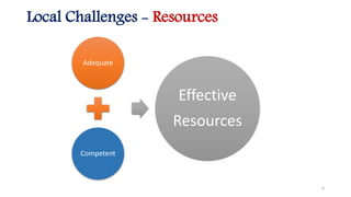 Local Challenges - Resources
Adequate
Competent
Effective
Resources
4
 