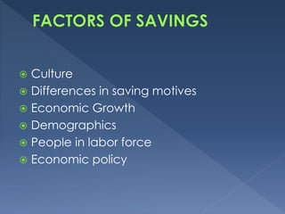 Trends and patterns of Savings (Household Savings) in India | PPTX