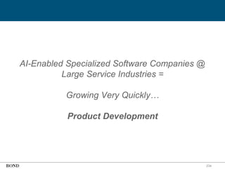 234
AI-Enabled Specialized Software Companies @
Large Service Industries =
Growing Very Quickly…
Product Development
 