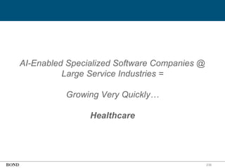 236
AI-Enabled Specialized Software Companies @
Large Service Industries =
Growing Very Quickly…
Healthcare
 