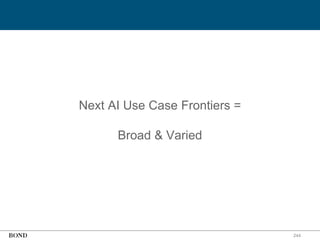 244
Next AI Use Case Frontiers =
Broad & Varied
 