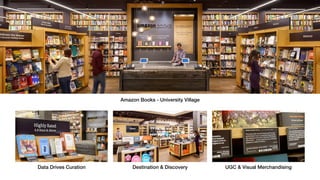 Amazon Books - University Village
Data Drives Curation Destination & Discovery UGC & Visual Merchandising
 