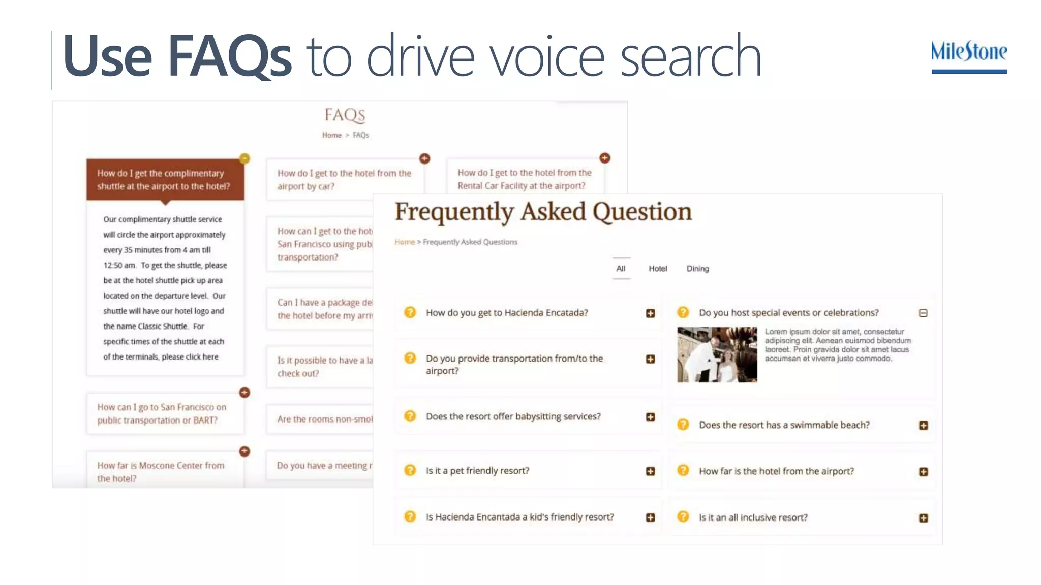 Use FAQs to drive voice search
 