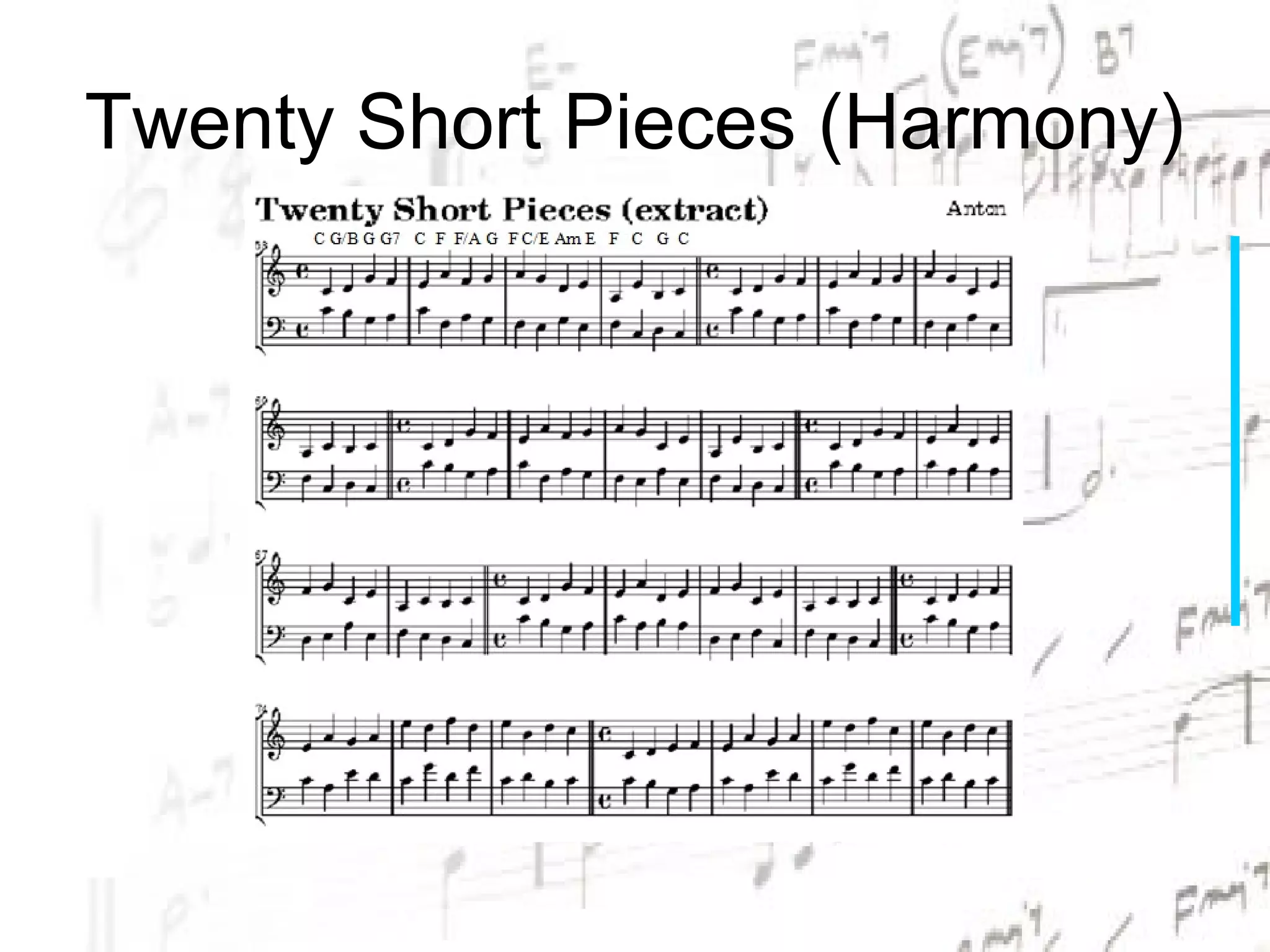 Twenty Short Pieces (Harmony)
 