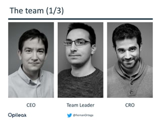 @FernanOrtega
The team (1/3)
CEO Team Leader CRO
 
