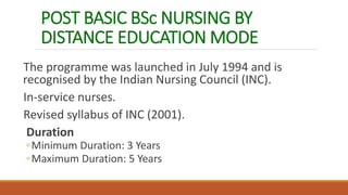 Trends in development of nursing education in india | PPTX