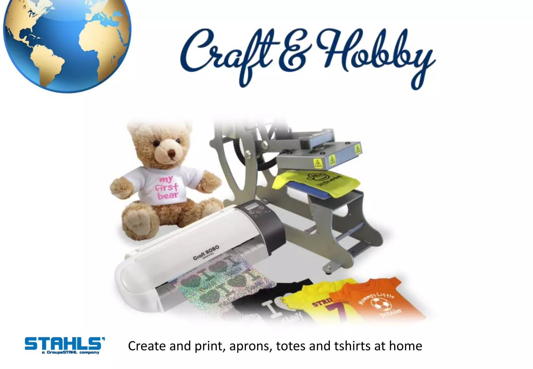 Create and print, aprons, totes and tshirts at home
 