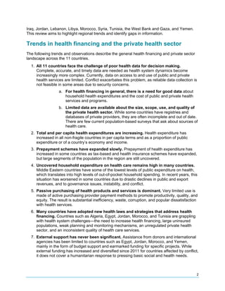 Trends in health financing and the private health sector in the middle ...