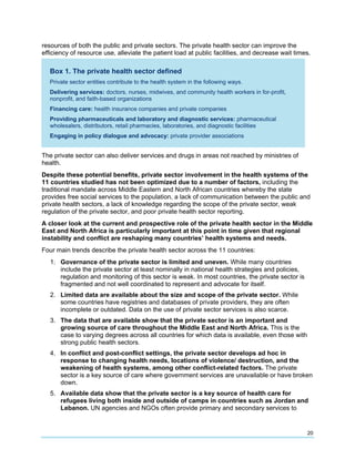 Trends in health financing and the private health sector in the middle ...