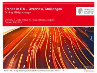 Trends in intelligent transport systems | PDF