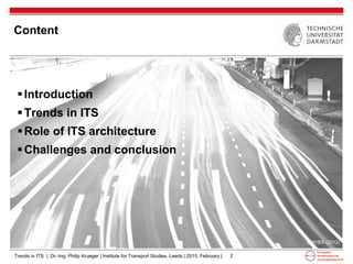 Trends in intelligent transport systems | PDF