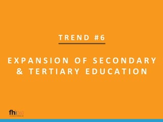 T R E N D # 6
E X P A N S I O N O F S E C O N D A R Y
& T E R T I A R Y E D U C A T I O N
 