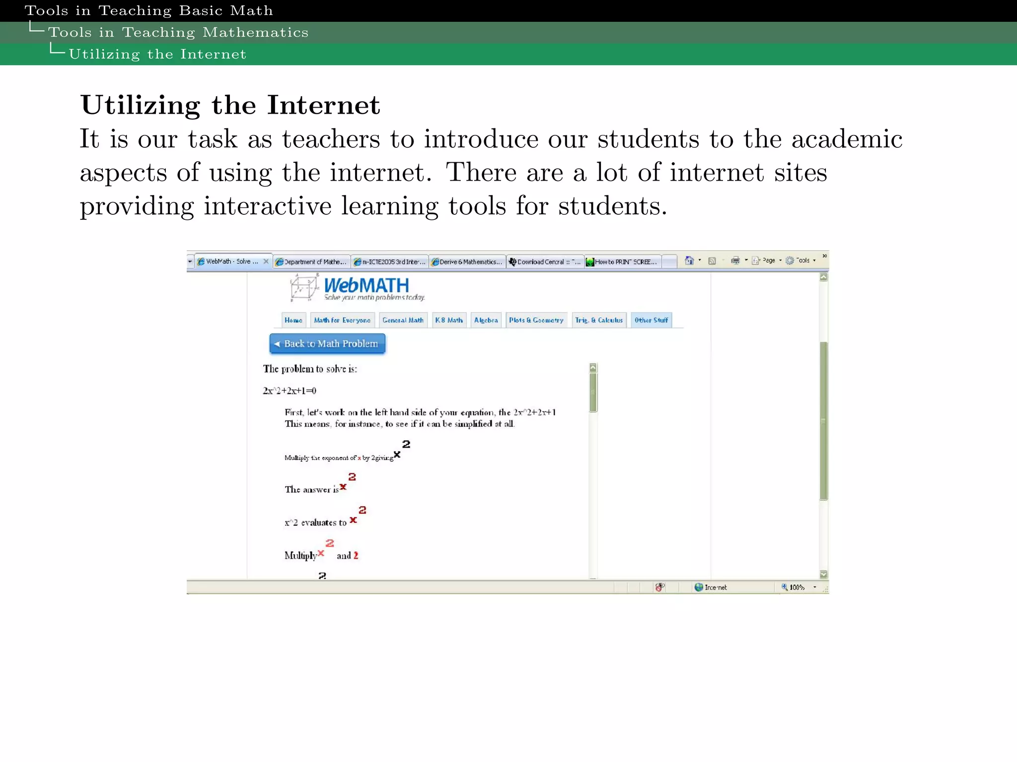 Trends In Math Teaching