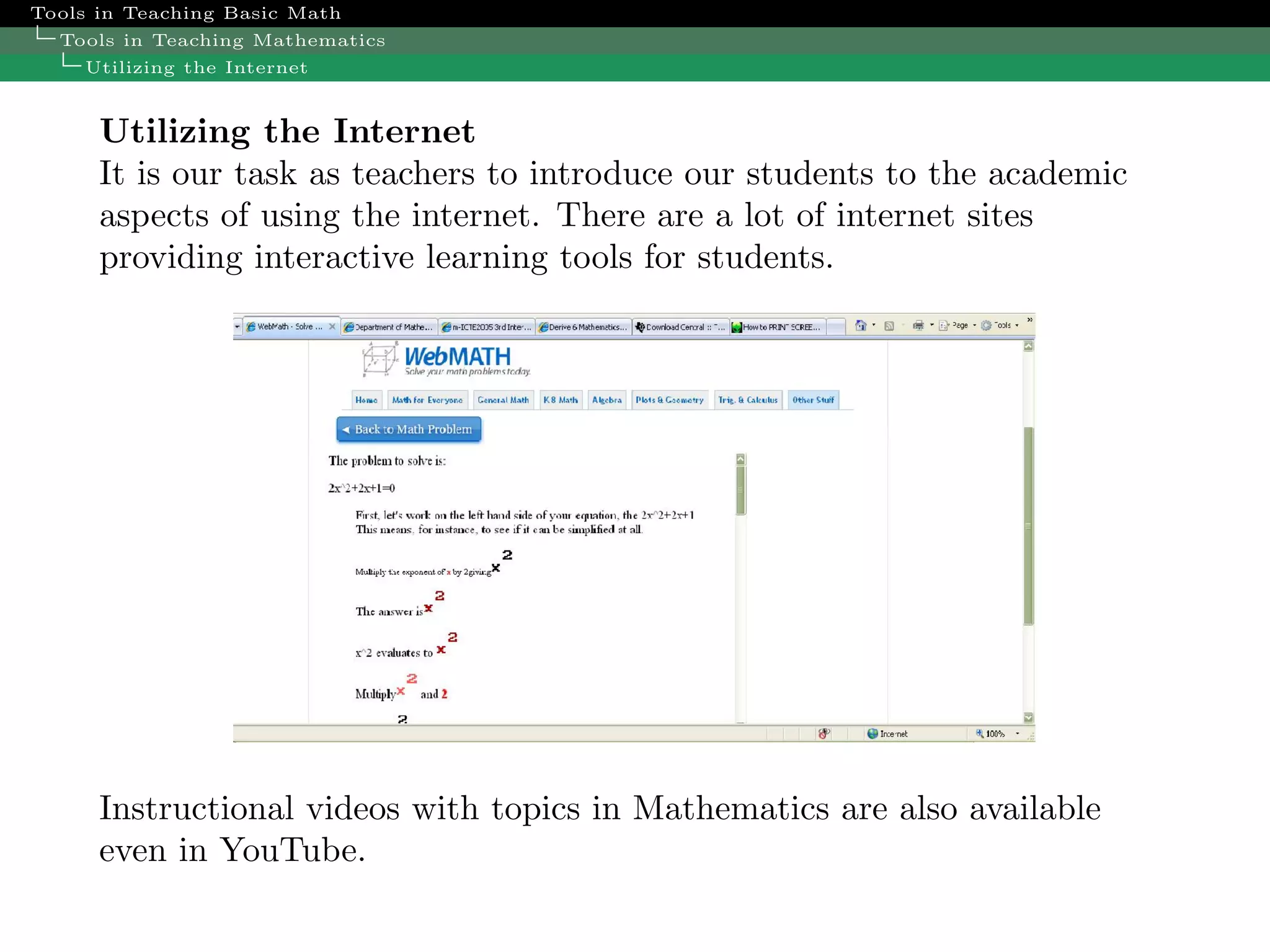 Trends In Math Teaching