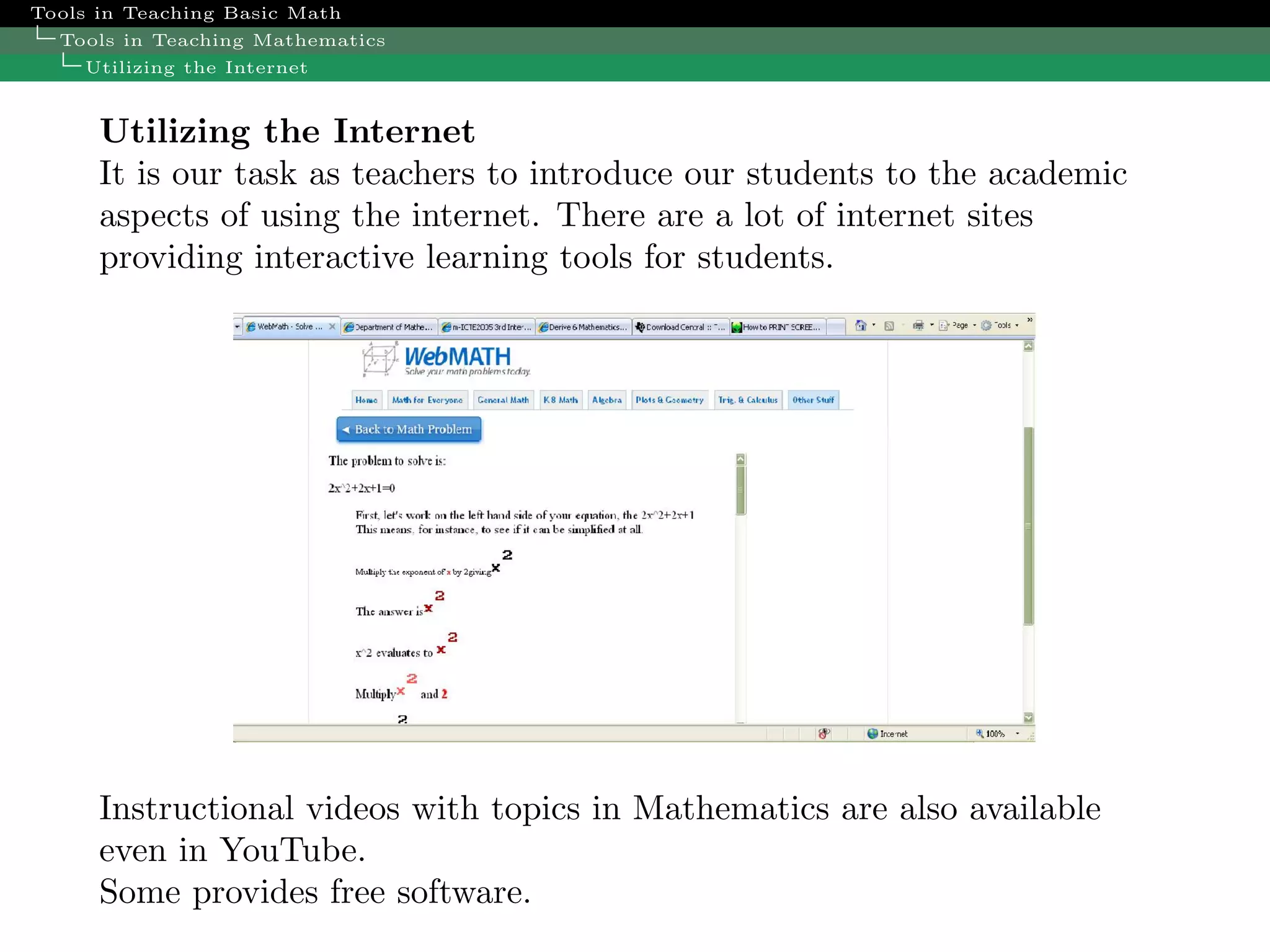 Trends In Math Teaching