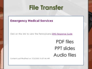 File TransferPDF filesPPT slidesAudio files