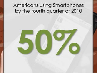Americans using Smartphones by the fourth quarter of 201050% 