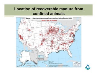 Location of recoverable manure from
confined animals
 
