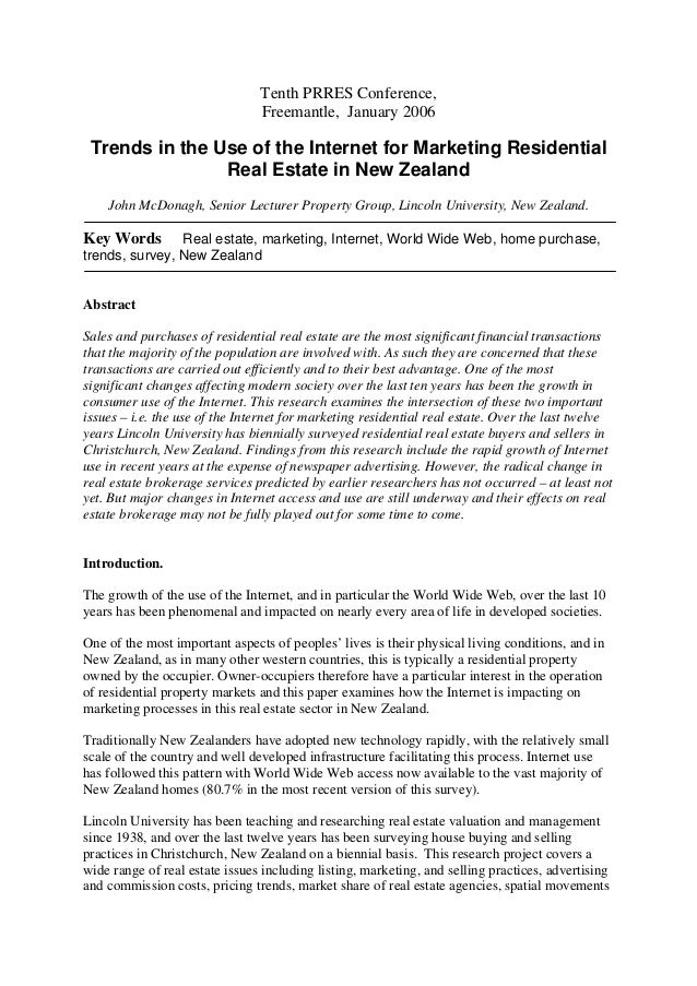 trends in the use of marketing real estate
