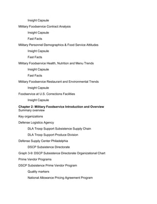 Trends in U.S. Military and Correctional Facility Food and Foodservice ...