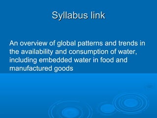 Trends in water consumption | PPT