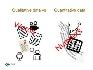 Qualitative data vs Quantitative data
 