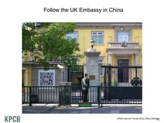 Follow the UK Embassy in China

-KPCB Internet Trends 2012, Mary Meeker-

 