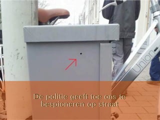 De politie geeft toe ons te
bespioneren op straat
De politie geeft toe ons te
bespioneren op straat
 