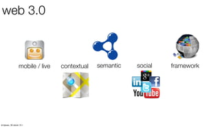 contextual semanticmobile / live social framework
web 3.0
четверг, 1 августа 13 г.
 