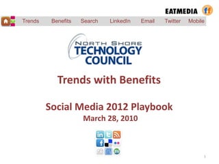 Trends    Benefits   Search   LinkedIn   Email   Twitter   Mobile




            Trends with Benefits

         Social Media 2012 Playbook
                     March 28, 2010



                                                                1
 