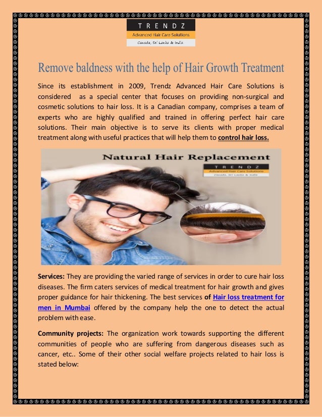 Remove Baldness With The Help Of Hair Growth Treatment