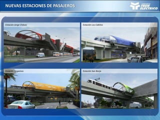 NUEVAS ESTACIONES DE PASAJEROS
Estación Jorge Chávez Estación Los Cabitos
Estación Angamos Estación San Borja
 