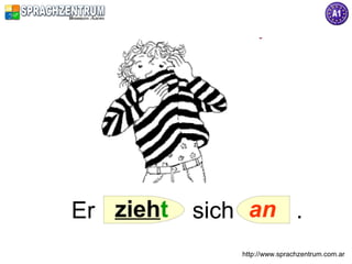 Er zieht   sich an .
               http://www.sprachzentrum.com.ar
 