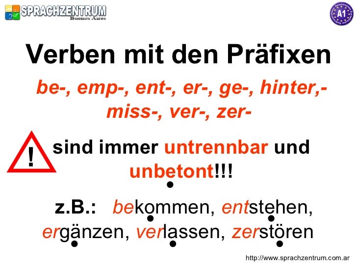 Hier spricht man Deutsch: Trennbare/ untrennbare Verben