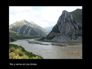 Rio y cerros en Los Andes 