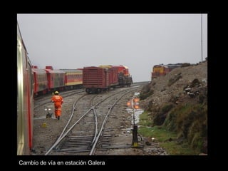 Cambio de vía en estación Galera 