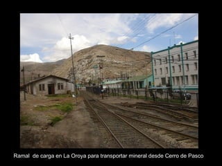 Ramal  de carga en La Oroya para transportar mineral desde Cerro de Pasco 