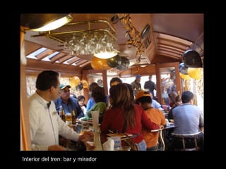 Interior del tren: bar y mirador
 
