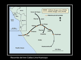 PRINCIPALES ESTACIONES


                        Ramal




                                Ramal




Recorrido del tren Callao-Lima-Huancayo
 
