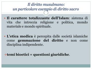  Il carattere totalizzante dell’Islam: sistema di
vita che intreccia religione e politica, mondo
materiale e mondo spirit...
