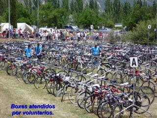 Boxes atendidos
por voluntarios.
 