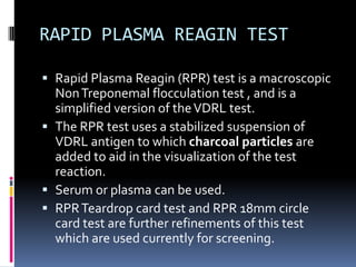 Reactive Rpr Test Treponema pallidum tutorial | PPTX