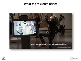 What the Museum Brings

Goal: Active, playful, social opportunities…
©Cleveland Museum of Art

 