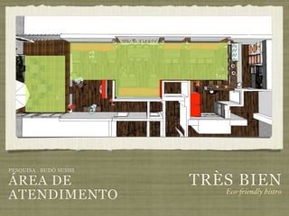 PESQUISA . BUDÔ SUSHI

ÁREA DE                 TRÈS BIEN
ATENDIMENTO                Eco-"iendly bistro
 
