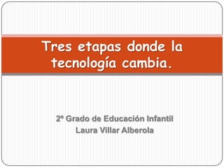 Tres etapas donde la
 tecnología cambia.


  2º Grado de Educación Infantil
       Laura Villar Alberola
 