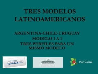 TRES MODELOS
LATINOAMERICANOS

ARGENTINA-CHILE-URUGUAY
       MODELO 1 A 1
  TRES PERFILES PARA UN
     MISMO MODELO
 