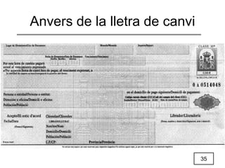 35
Anvers de la lletra de canvi
 