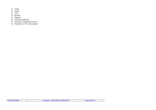 1)
2)
3)
4)
5)
6)
7)
8)

Vente
Achat
TVA
Recette
Dépense
Trésorerie générale
Présenter le bilan prévisionnel
Présenter le C.P.C prévisionnel.

ISTA Beni Mellal

Formateurs : MELLOUKI et ELBANOUI

Page 46 sur 55

 